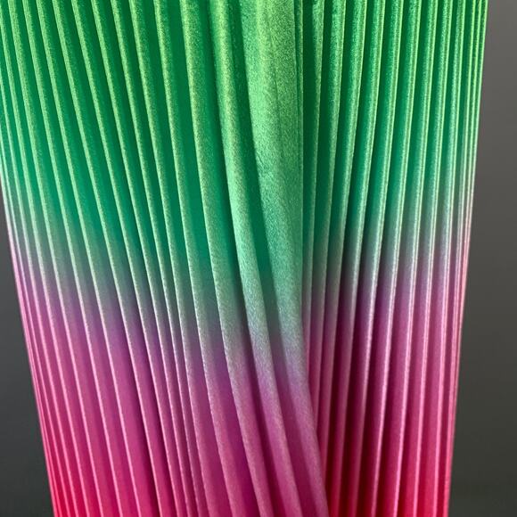 Size XS Multi Color Rainbow Polyester Ombre Pleated Side Zipper Skirt - Picture 5 of 7